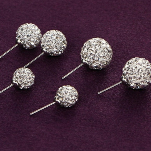 3 Pairs of Silver Cluster Studs - Picture 3 of 8